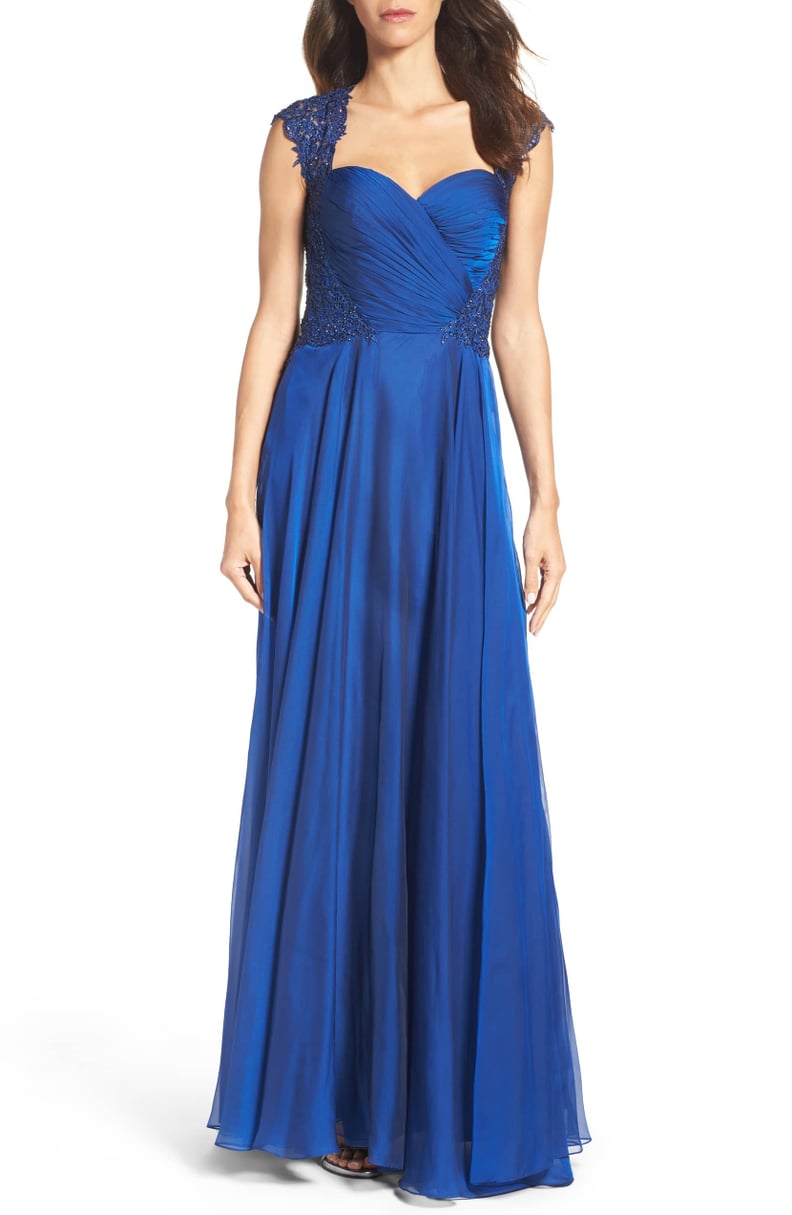 La Femme Ruched Chiffon Gown