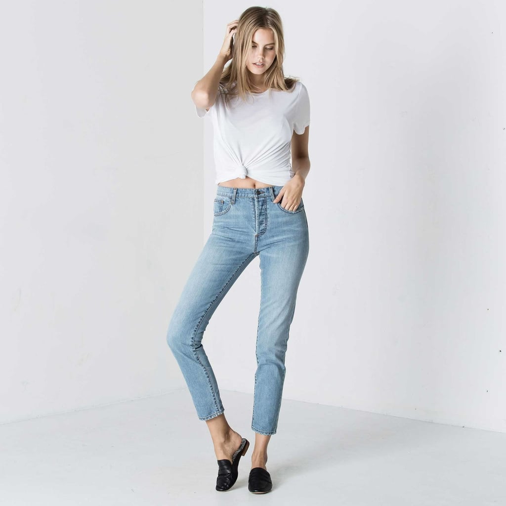Women's High Waisted Mom Jeans in Light Vintage ($85)