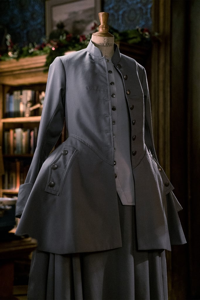 A closer look at the handmade garment Claire takes back through the stones in season three.