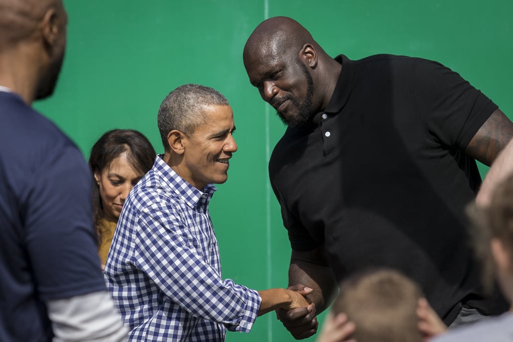 Shaking hands with Shaq at the White House Easter Egg roll in 2016.