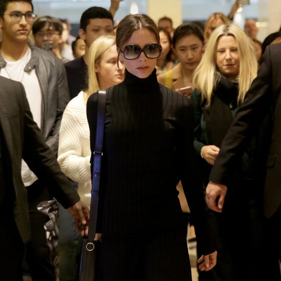 Victoria Beckham Black Turtleneck in Hong Kong March 2016