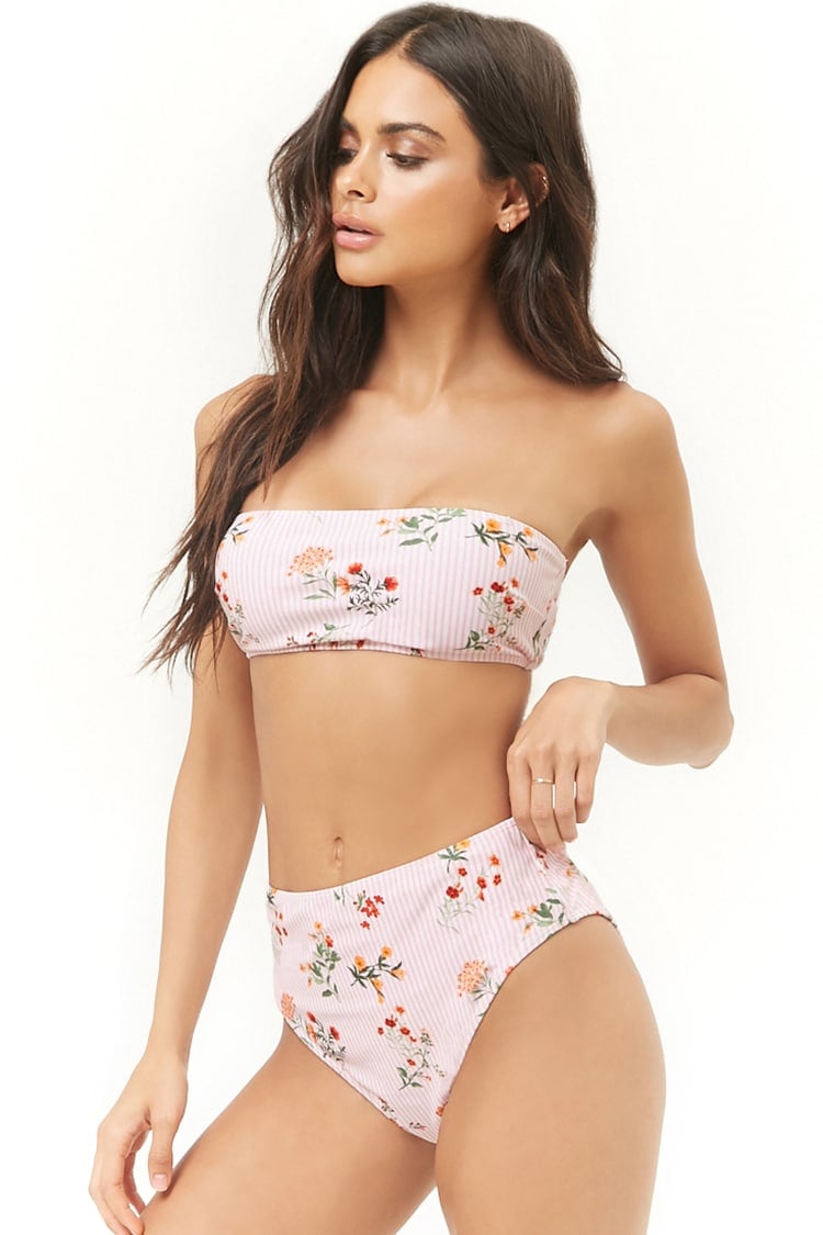 Floral Bandeau Bikini Top with Peekaboo