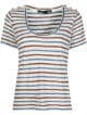 Veronica Beard Benji Striped Linen T-Shirt
