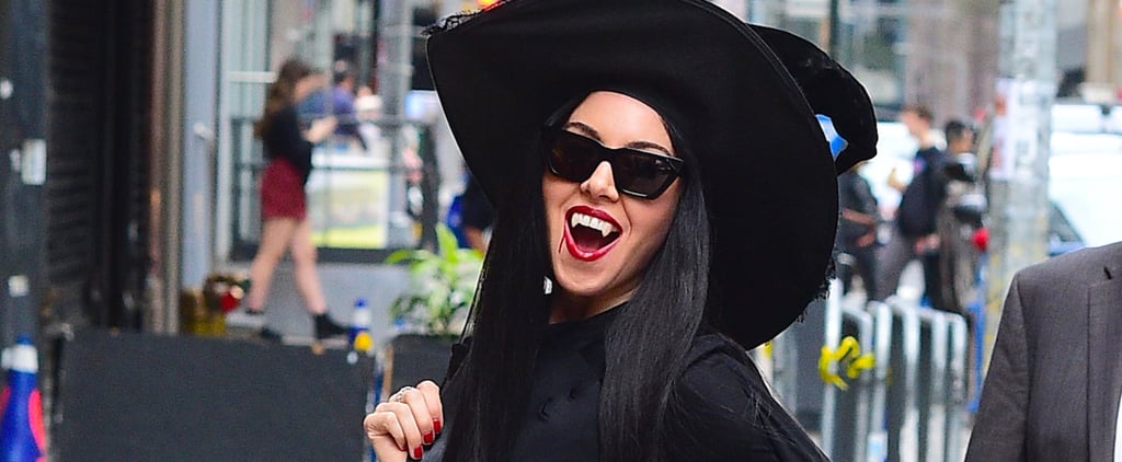Aubrey Plaza Is Nearly Unrecognizable in a Black Wig and Vampire-Witch Costume