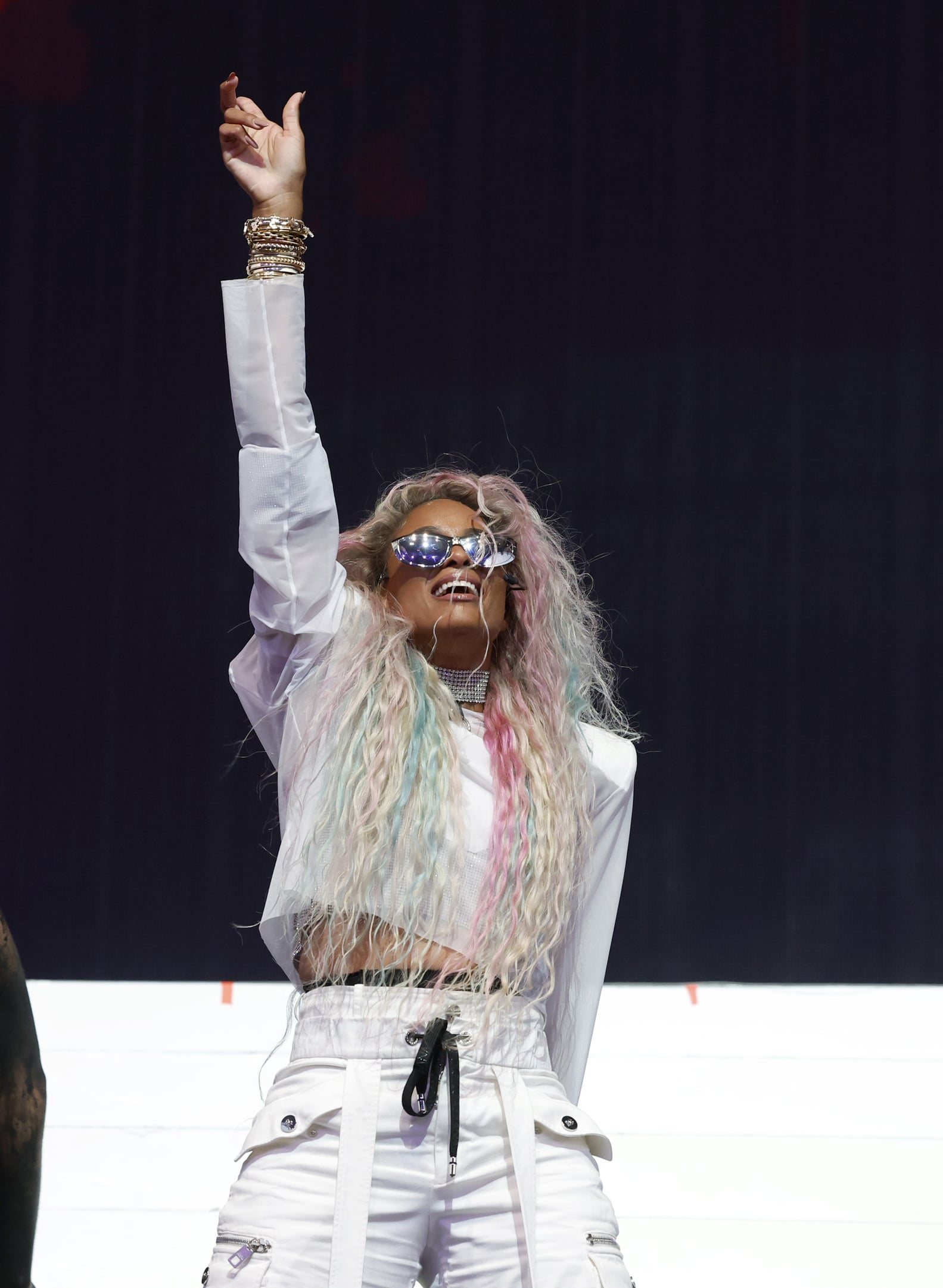 Ciara Wears Rainbow Unicorn Hair to Coachella POPSUGAR Beauty