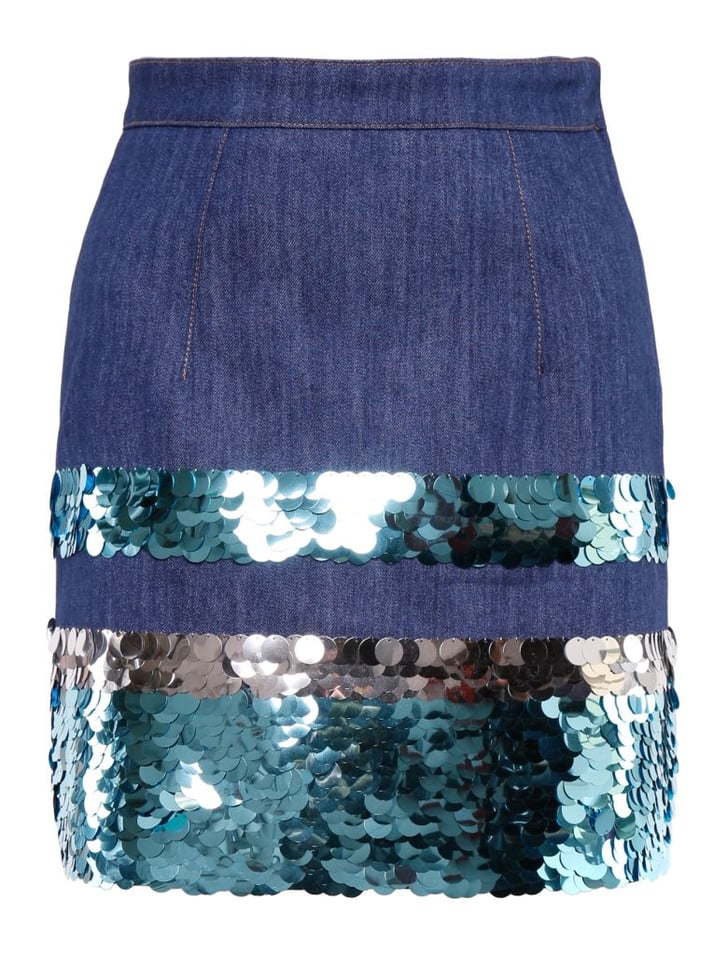 Miu Miu Denim Skirt With Sequins Yara Shahidi s Skirt Is