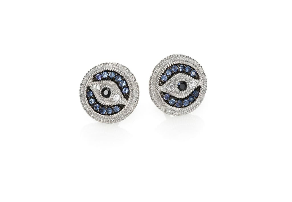 Judith Ripka La Petite Multicolor Sapphire & Sterling Silver Evil Eye Stud Earrings ($325)