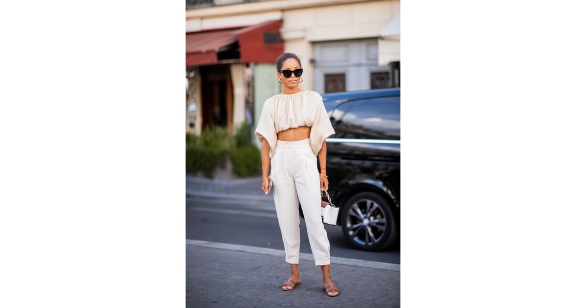 Crop tops and high-waisted pants were made for wearing together., The 67  Best Street Style Looks We've Seen All Summer