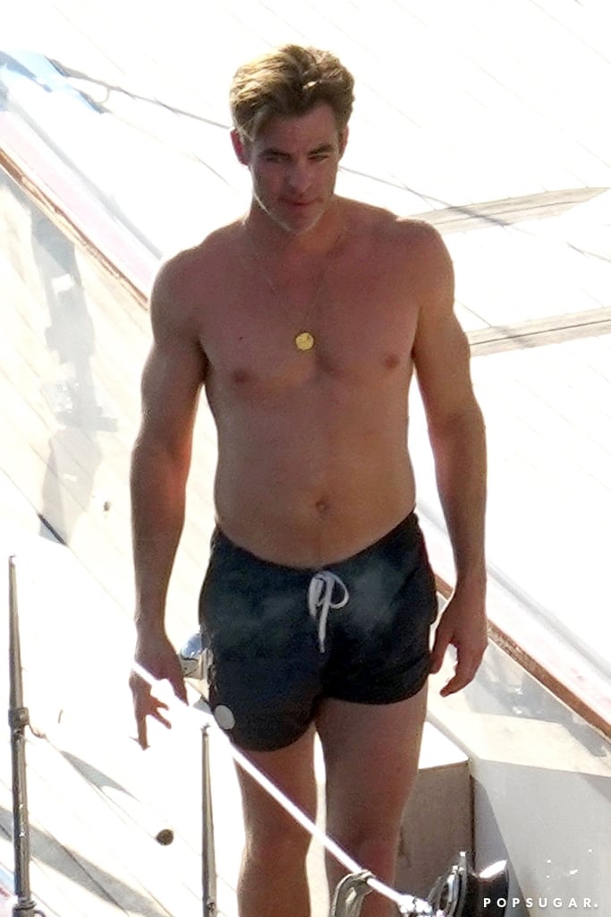 Chris Pine Shirtless in Italy Pictures August 2018