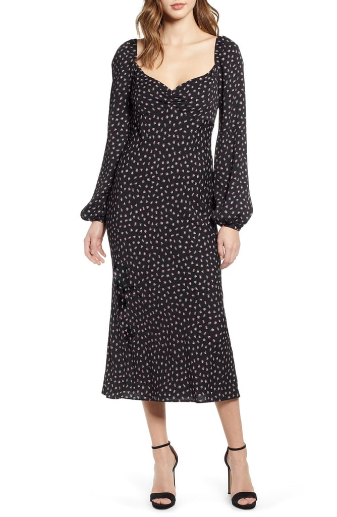 AFRM Trixie Balloon-Sleeve Midi Dress