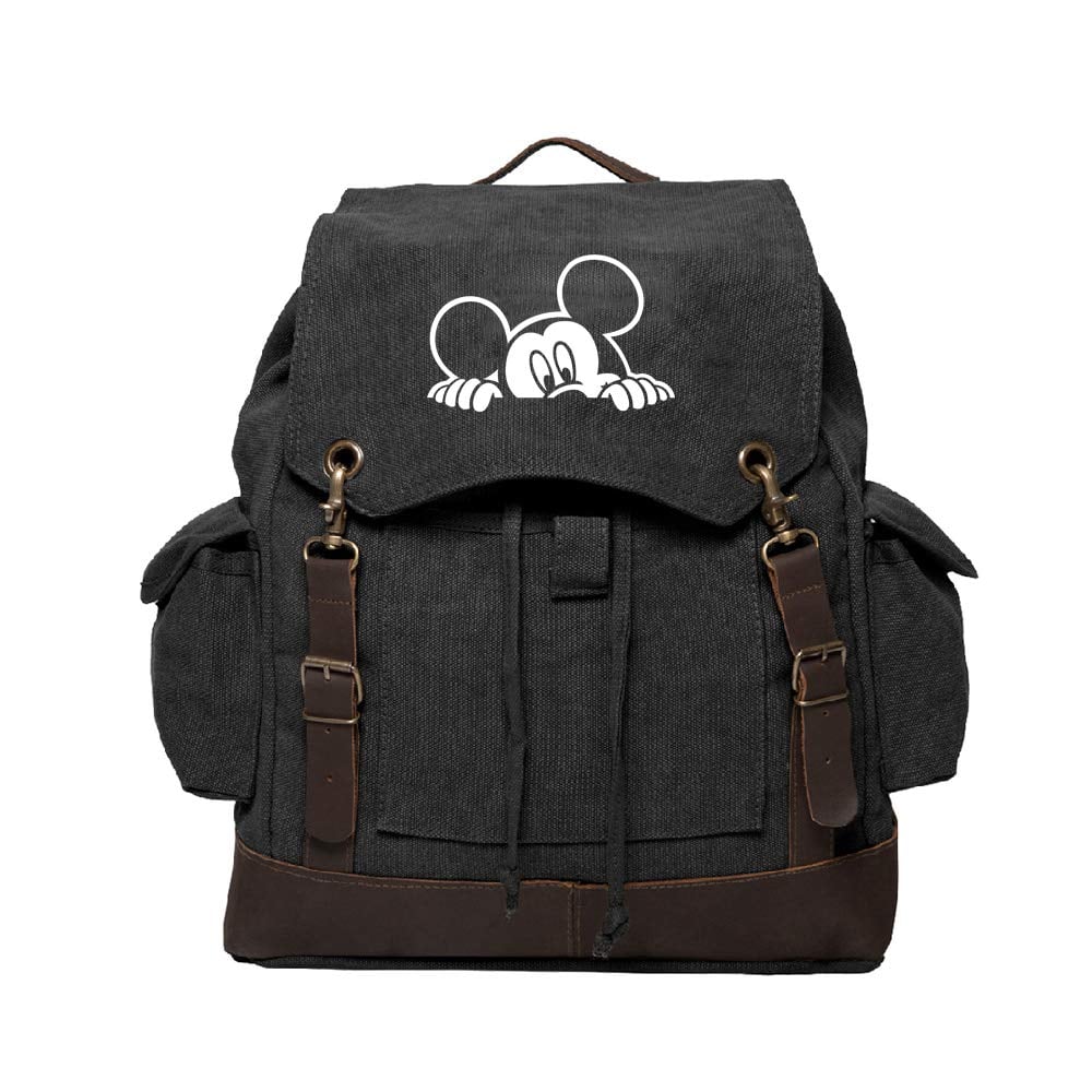 Mickey Mouse Peeking Canvas Rucksack