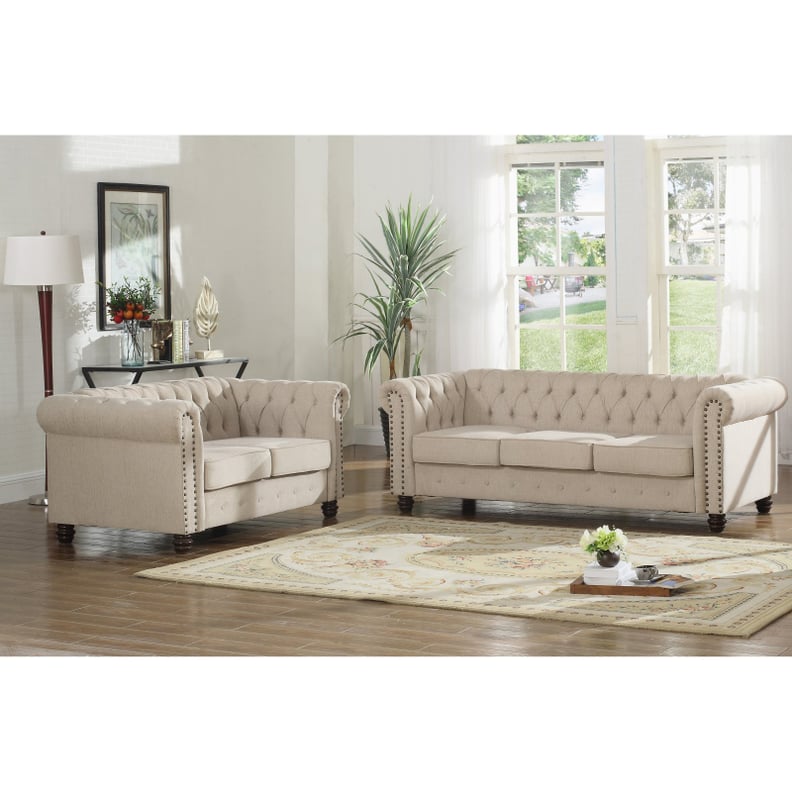 Best Master Furniture Venice 2-Piece Upholstered Sofa Set