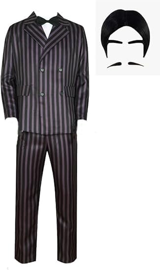 Fedtoku Gomez Addams Black Striped Blazer Set