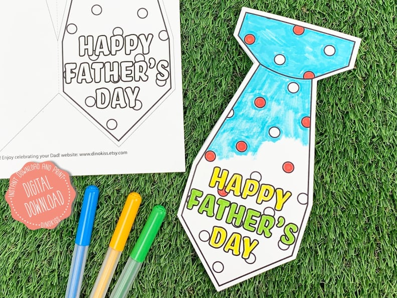 Color-In Printable Father's Day Card