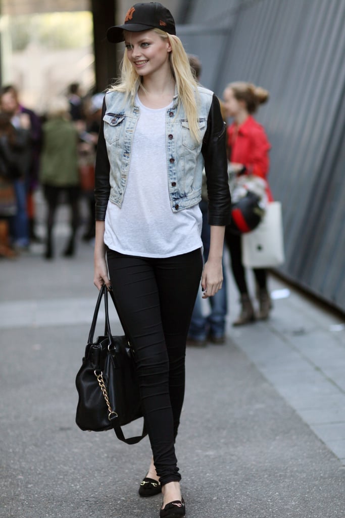 A little grunge, a little polish via an acid-wash denim jacket and buckled loafers.
A little grunge, a little polish via an acid-wash denim jacket and buckled loafers.