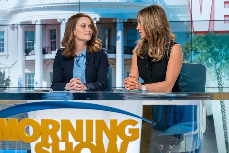 THE MORNING SHOW, from left: Reese Witherspoon, Jennifer Aniston, 'Open Waters', (Season 1, ep. 107, aired Nov. 29, 2019). photo: Apple TV+ / Courtesy Everett Collection