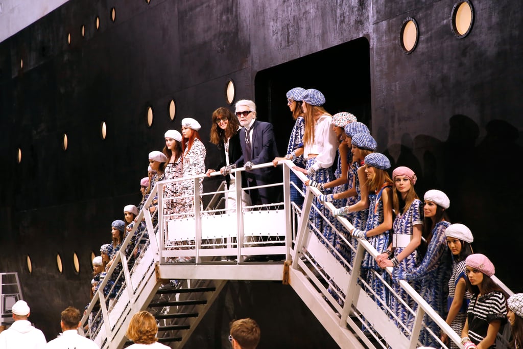 To End the Show, Karl Lagerfeld Took a Bow Surrounded by His Fashionable Sailors