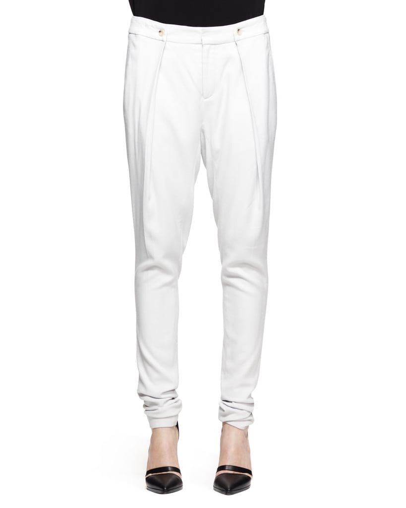 Helmut Lang Ark Pleated White Suiting Pants ($360)