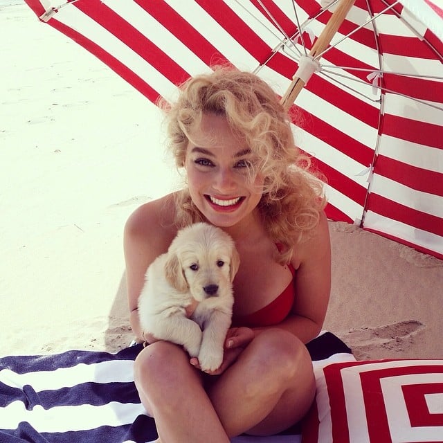Margot Robbie thought about stealing a puppy in this throwback photo.
Source: Instagram user margotrobbie