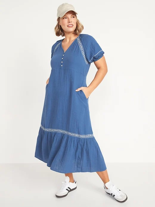Old Navy CrinkleCrepe Maxi Swing Dress Best Maxi Dresses From Old