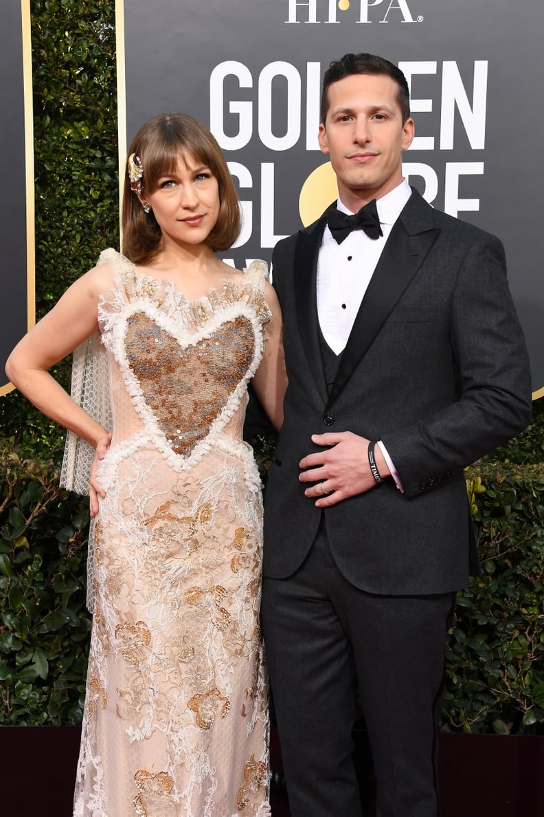 BEVERLY HILLS, CA - JANUARY 06:  Joanna Newsom and Andy Samberg attend the 76th Annual Golden Globe Awards at The Beverly Hilton Hotel on January 6, 2019 in Beverly Hills, California.  (Photo by Steve Granitz/WireImage)