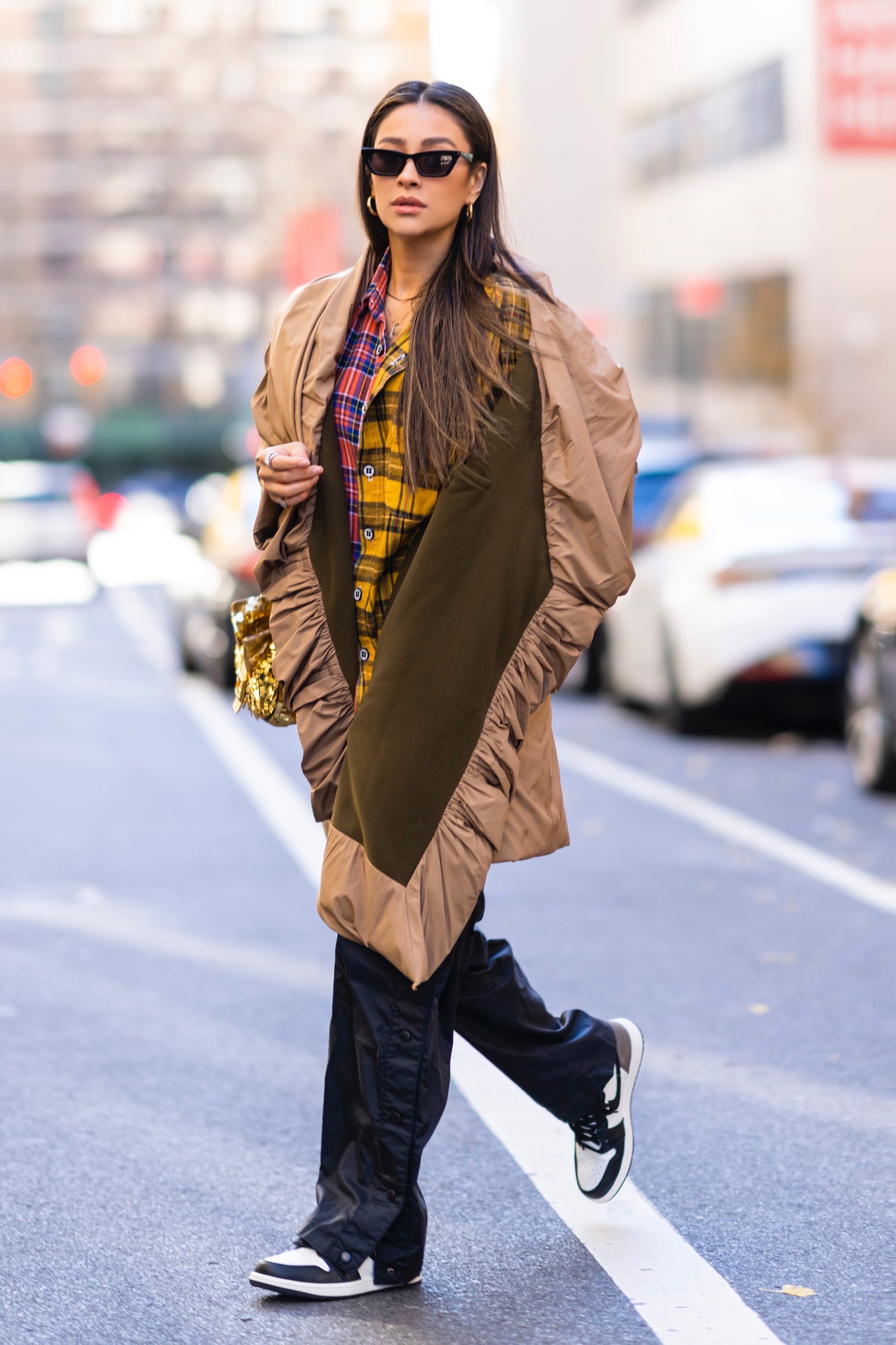 NEW YORK, NEW YORK - DECEMBER 12: Shay Mitchell is seen in the Financial District on December 12, 2021 in New York City. (Photo by Gotham/GC Images)