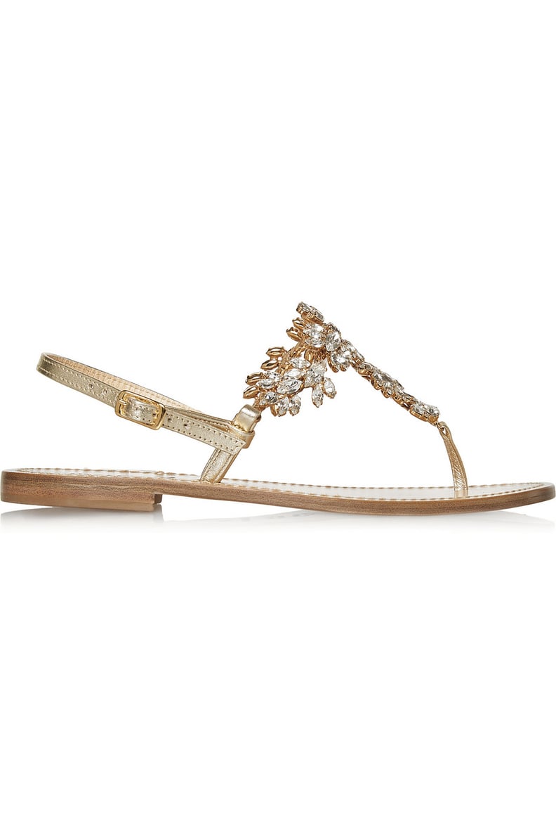 Musa Swarovski Crystal-Embellished Metallic Leather Sandals