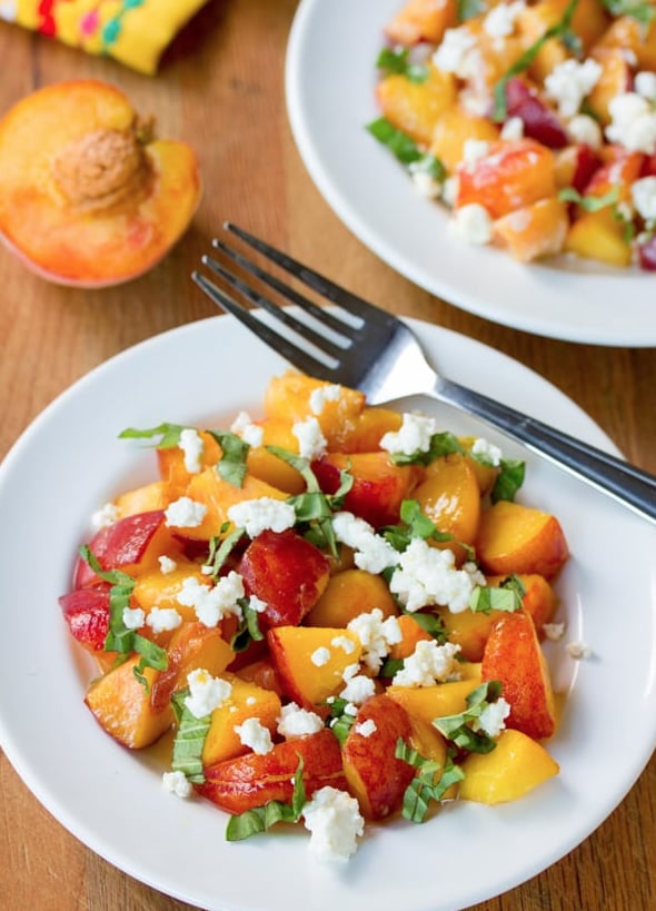 Fresh Peach and Basil Breakfast Salad