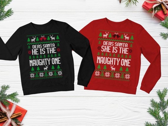He/She is the Naughty One Ugly Christmas Sweaters