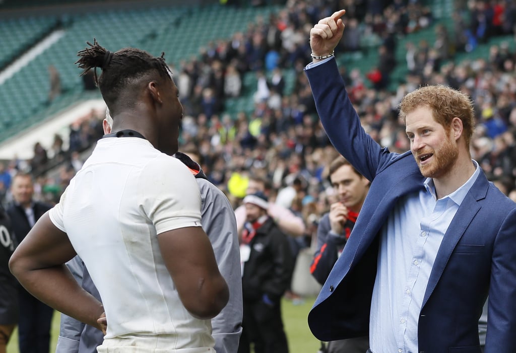 Prince Harry With English Rugby Team February 2017 | POPSUGAR Celebrity