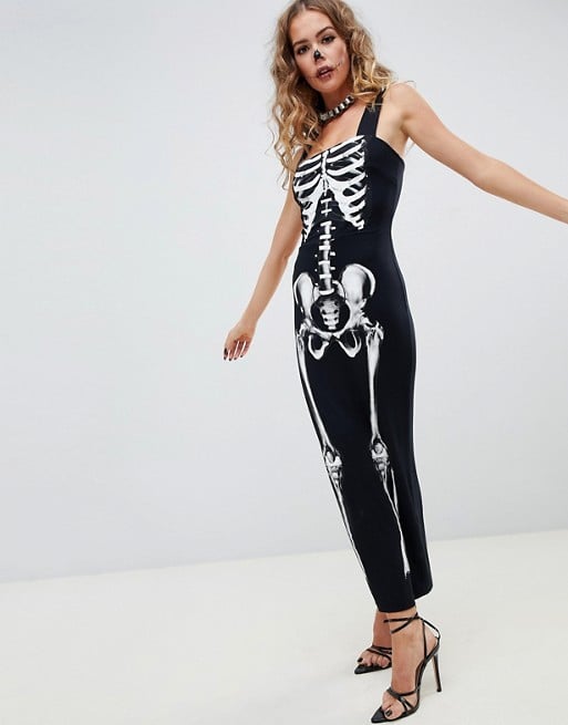 Asos Design Halloween Skeleton Square Maxi Dress