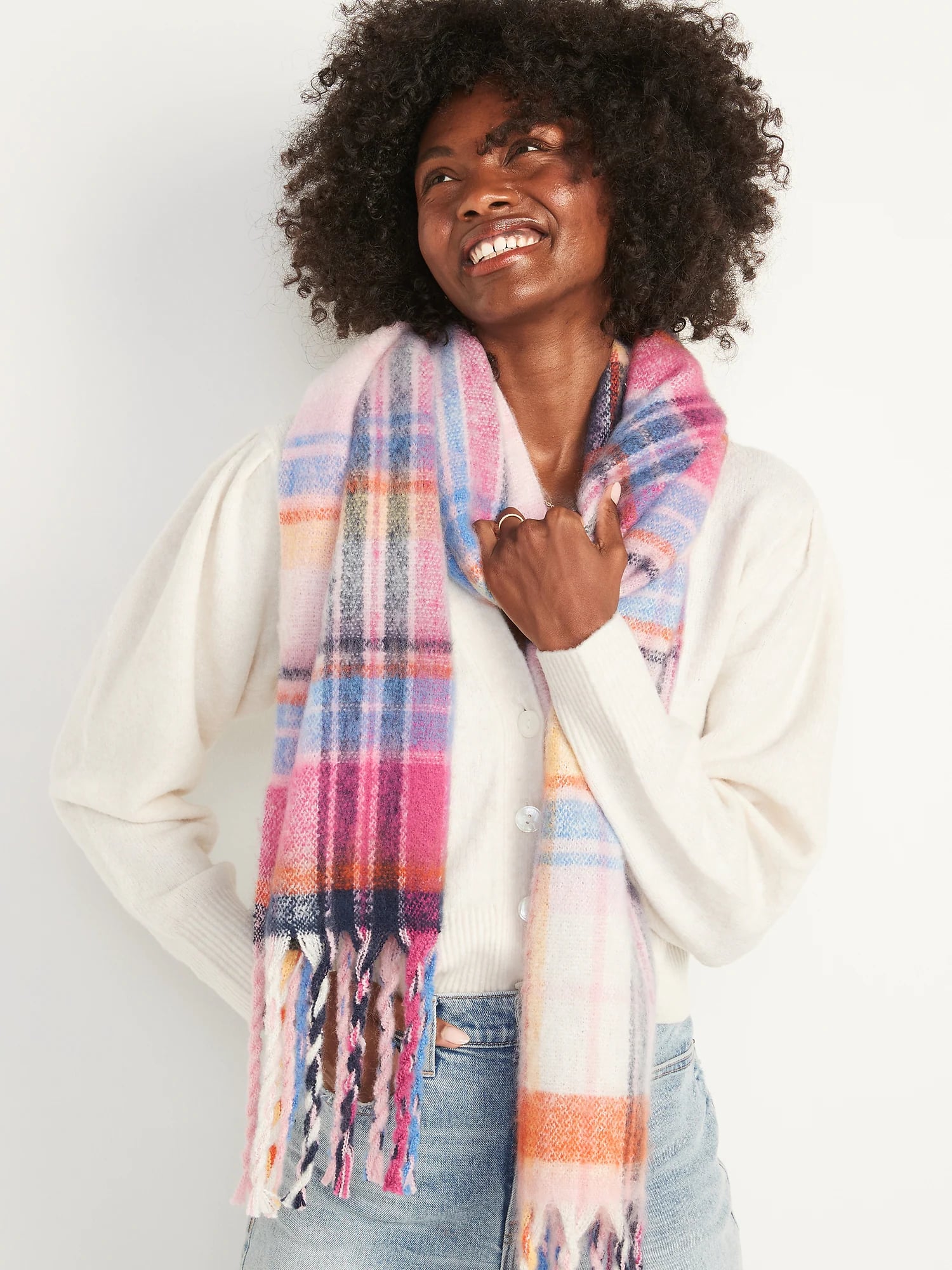 Old Navy Soft Brushed Printed Boucl Scarf 21 Pretty Rainbow