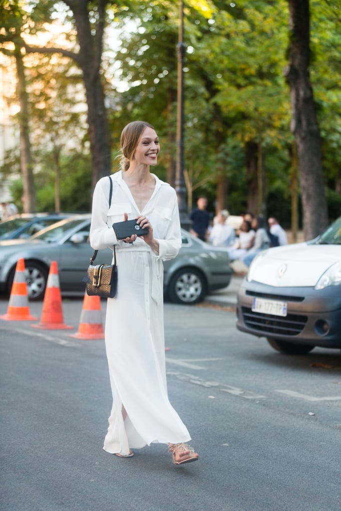 Take your cues from Sasha Pivovarova and embrace your angelic side in white.