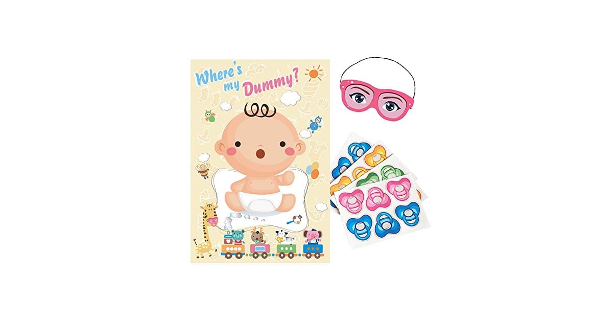 Pin the Pacifier on the Baby Game Coed Baby Shower Games POPSUGAR