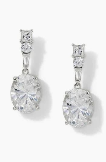 Delphine Oval Cubic Zirconia Drop Earrings