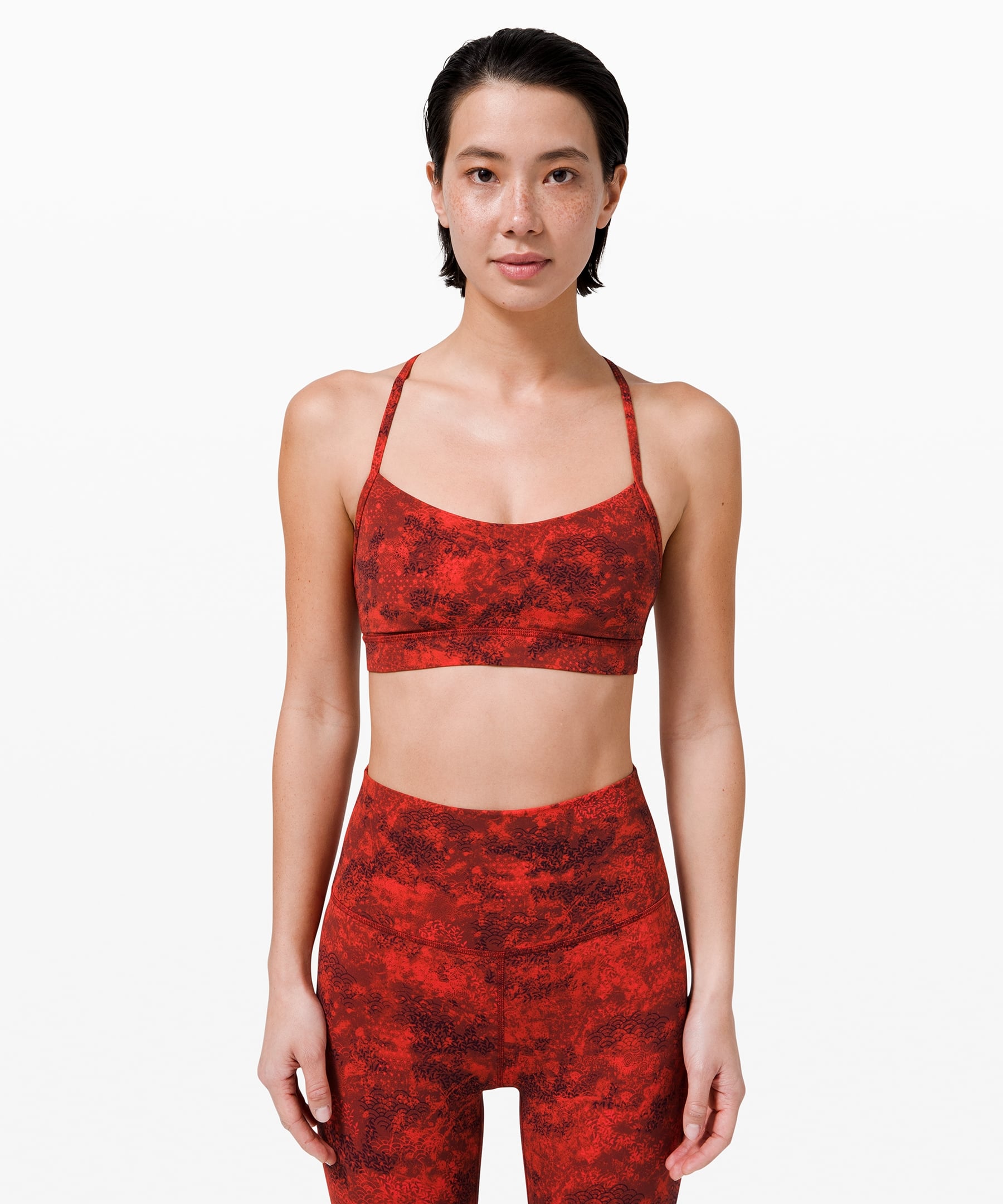 Lululemon Flow Y Bra in Intricate Oasis Love Red Multi, We're Tackling Our  Goals in February With the Help of These Health and Fitness Products