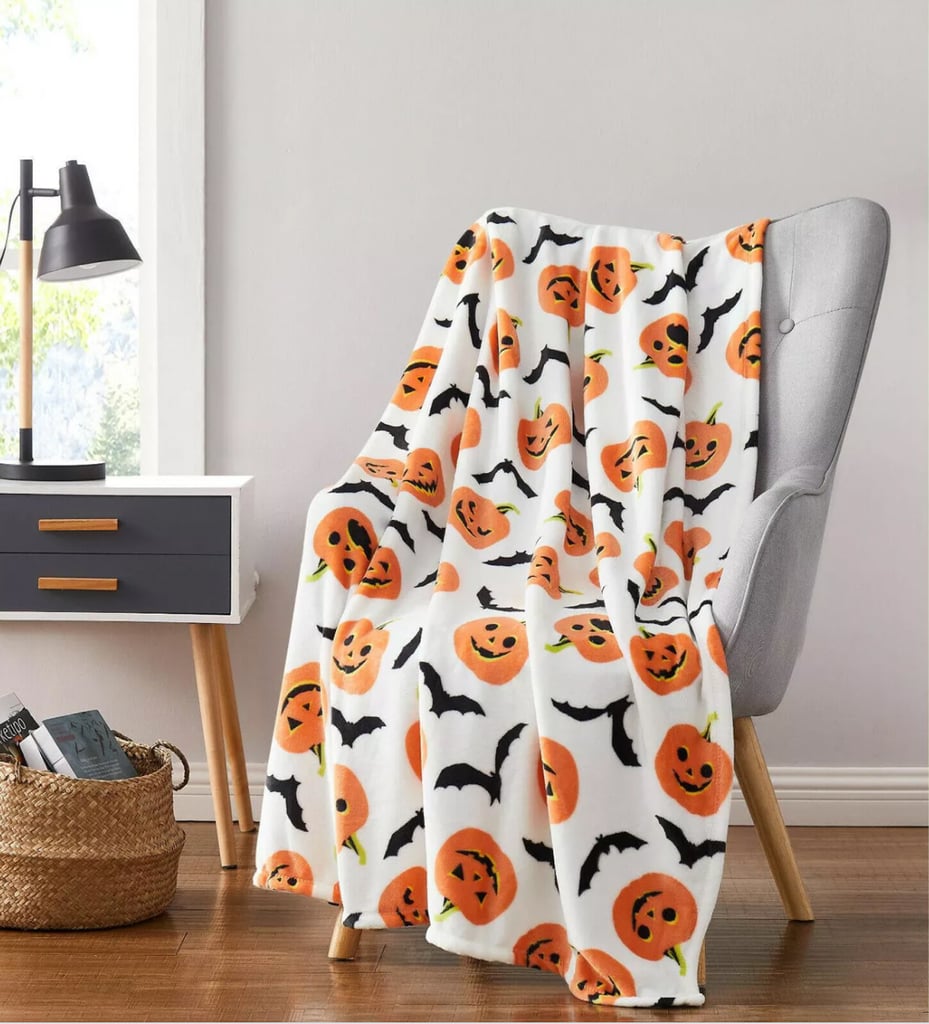 Halloween Pumpkins and Bats Ultra Soft and Plush Throw Blanket