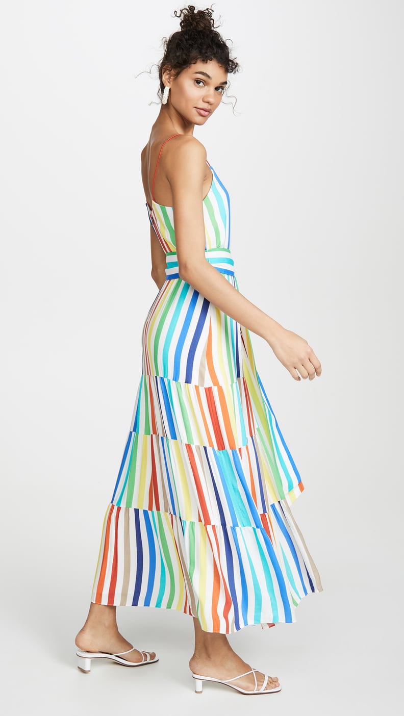 Alice + Olivia Janan Spaghetti Strap Midi Peasant Dress