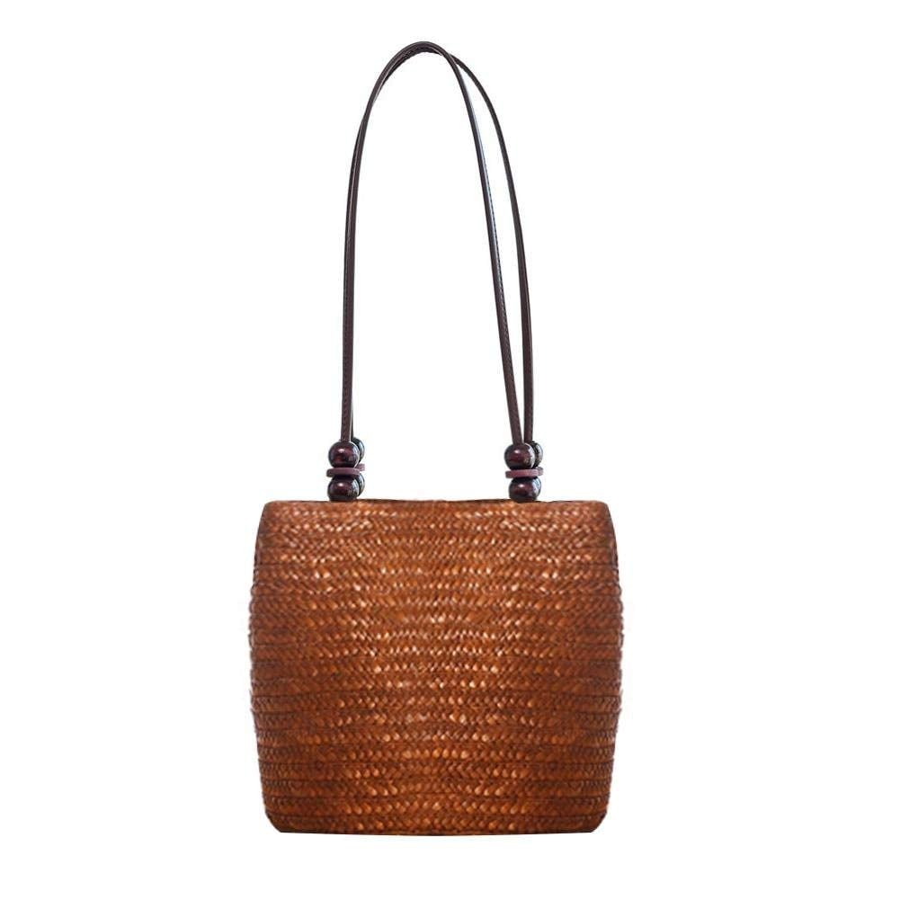 Ashley Olsen's Brown Wicker Bag