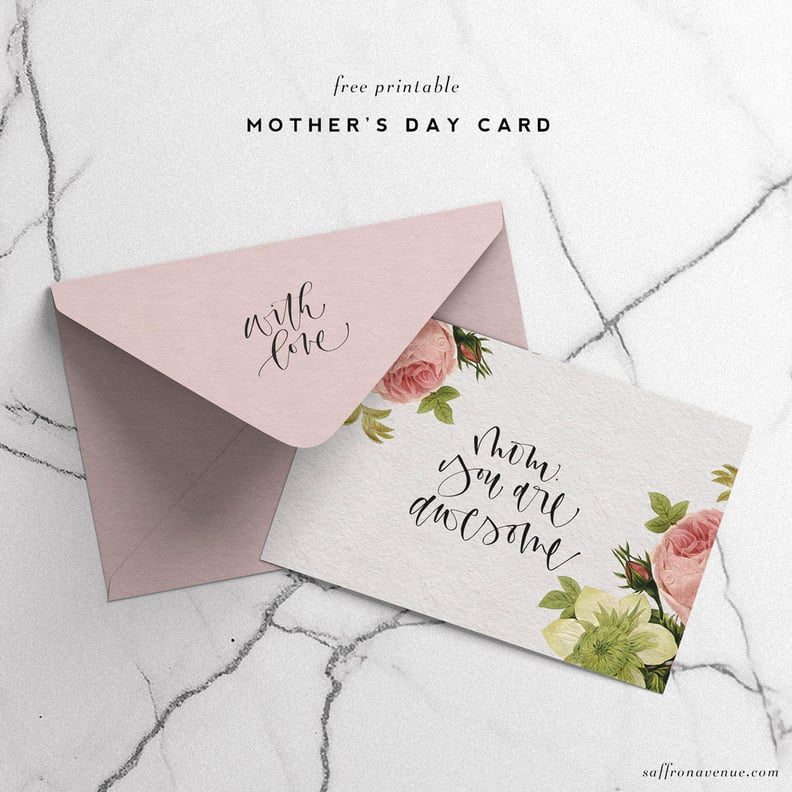 Awesome Florals Free Printable Mother's Day Card