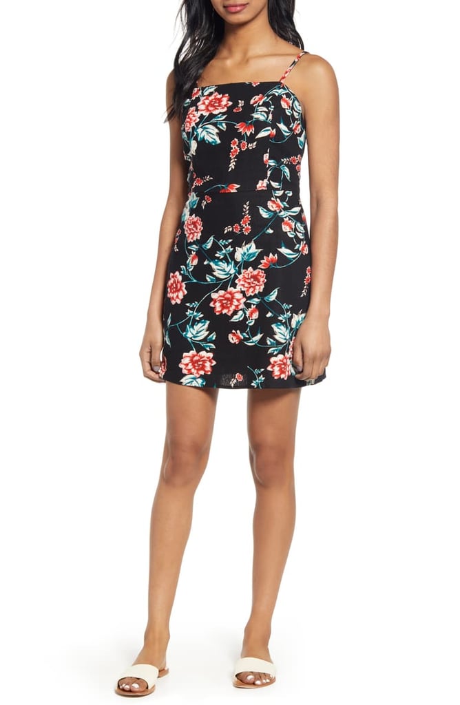 BP. Floral Print Linen Blend Minidress