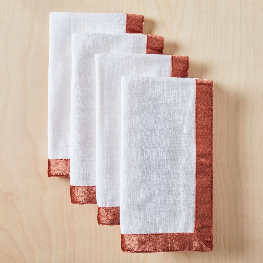 West Elm Luster Velvet Border Napkin Set