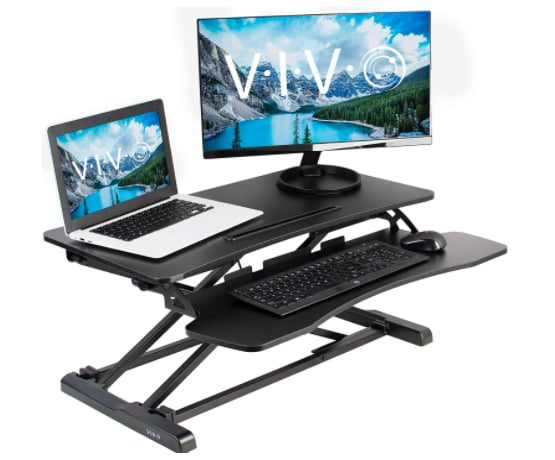 VIVO Black Height Adjustable Standing Desk Converter