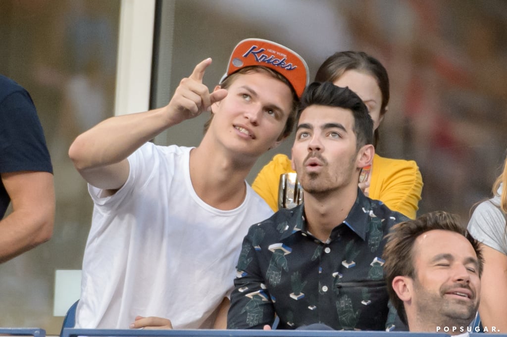 Ansel Elgort and Joe Jonas hung out at the US Open in NYC on Wednesday.