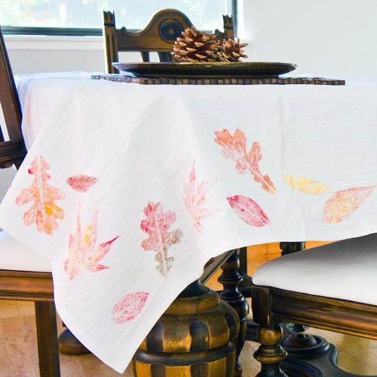 Leaf-Stamped Tablecloth