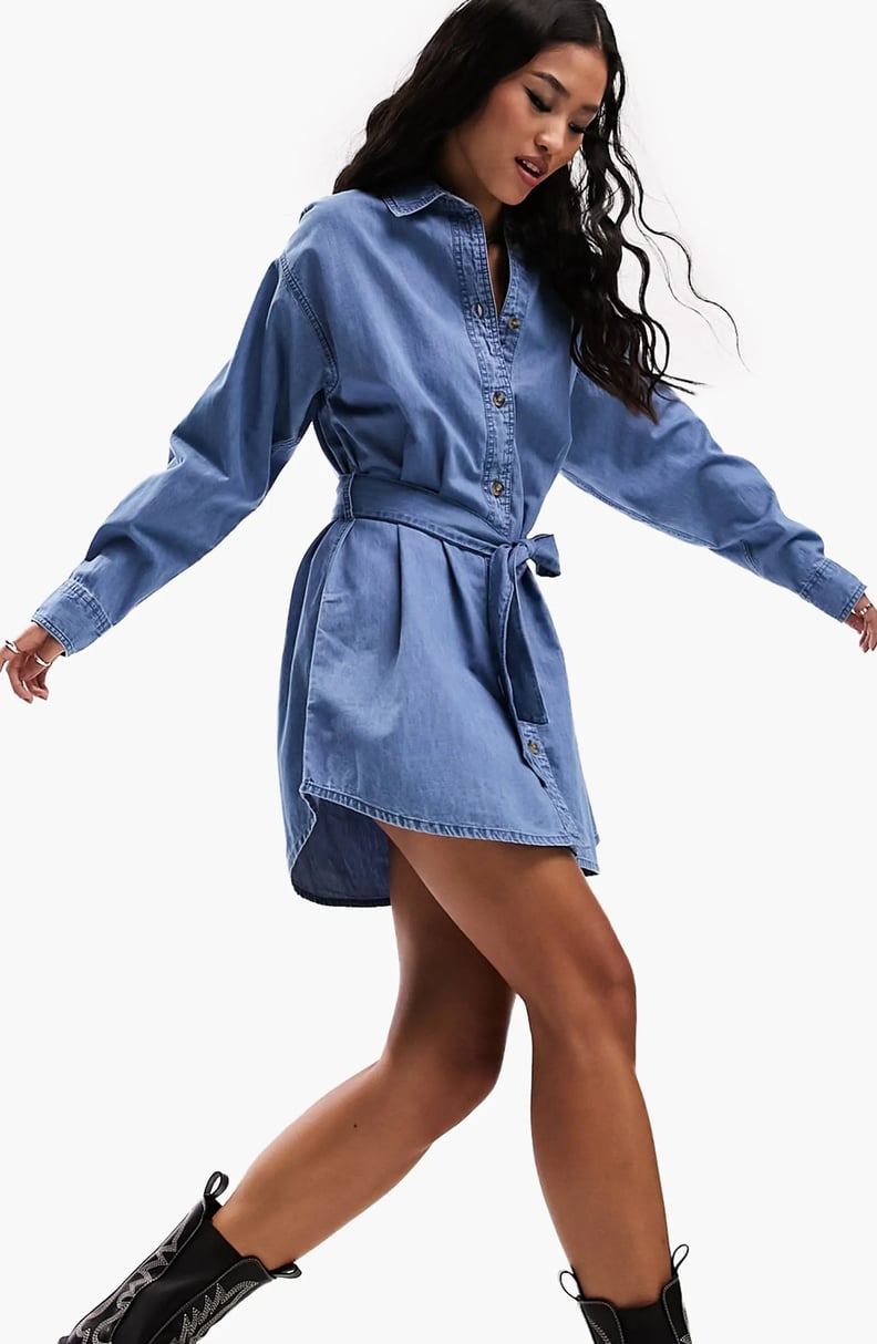 Long Sleeve Denim Minidress