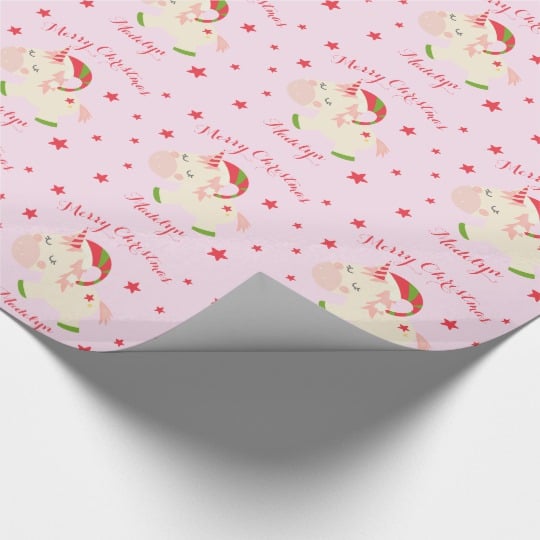 Unicorn Holiday Personalized Wrapping Paper