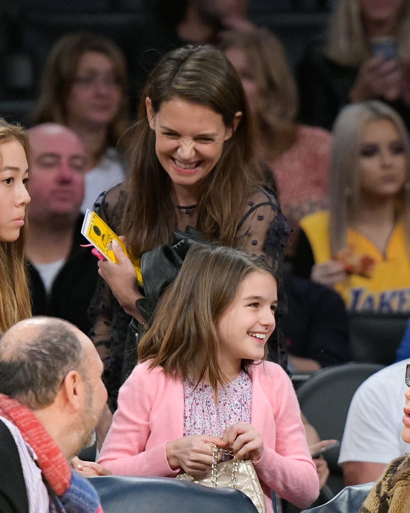 Katie Holmes and Suri Cruise at Lakers Game January 2017