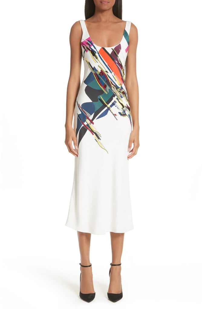 Cushnie et Ochs Devona Beaded Expressionist Print Dress