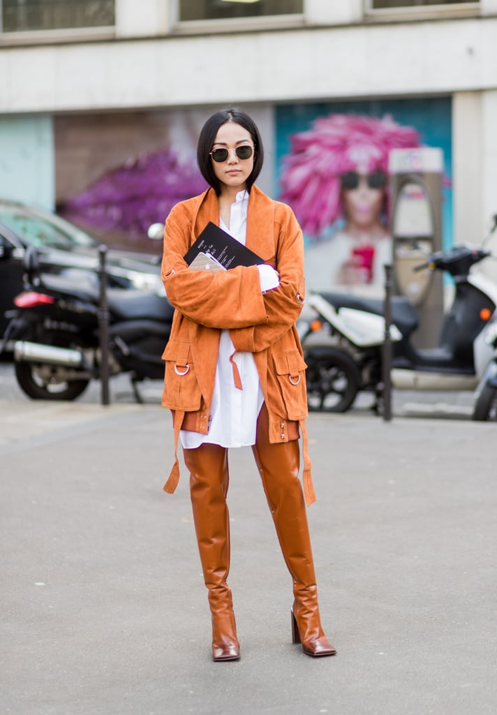 orange boots outfit